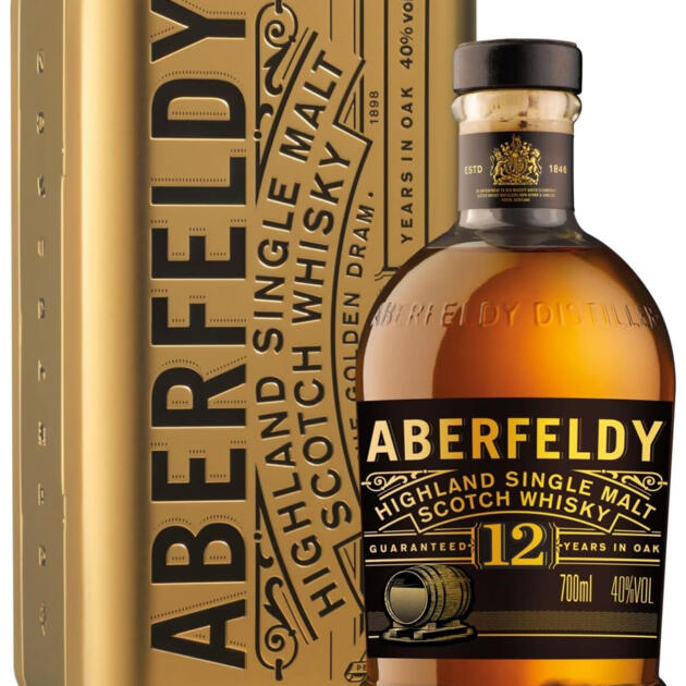 Aberfeldy 12 Year Old Gold Bar Gift Tin Highland Single Malt Scotch Whisky 70cl