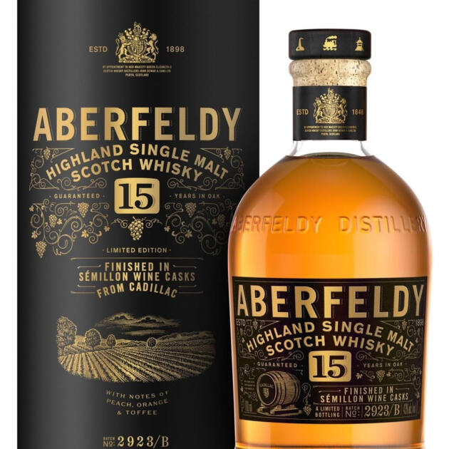 Aberfeldy 15 Year Old Cadillac French Wine Cask Highland Single Malt Scotch Whisky 70cl
