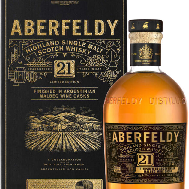Aberfeldy 21 Year old Argentinian Malbec Cask Single Malt Scotch Whisky 70cl