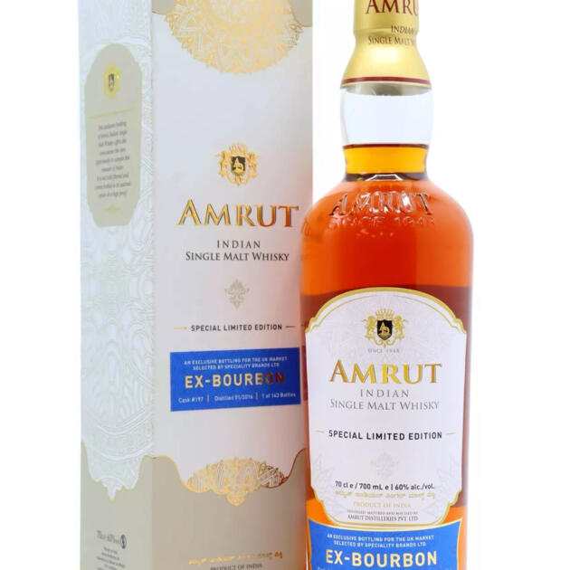 Amrut 7 Year Old 2016 Ex-Bourbon Single Cask #197 Indian Single Malt Whisky 70cl