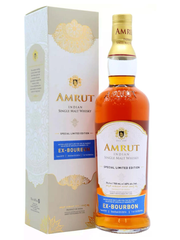 Amrut 7 Year Old 2016 Ex-Bourbon Single Cask #197 Indian Single Malt Whisky 70cl