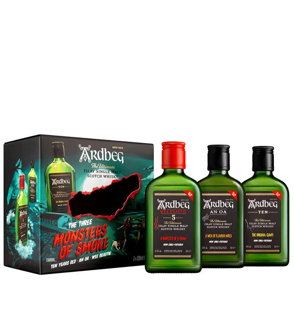 Ardbeg Monsters of Smoke Gift Set Islay Single Malt Scotch Whisky (3 x 200ml)