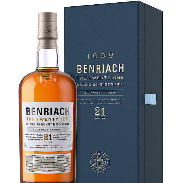 BenRiach The Twenty One 21 Year Old Speyside Single Malt Scotch Whisky 70cl