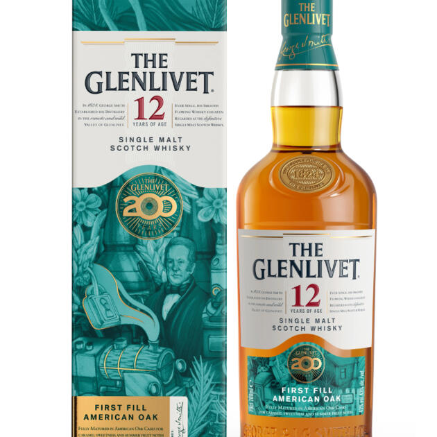 Glenlivet 12 Year Old First-fill American Oak 200th Anniversary Speyside Single Malt Scotch Whisky 70cl
