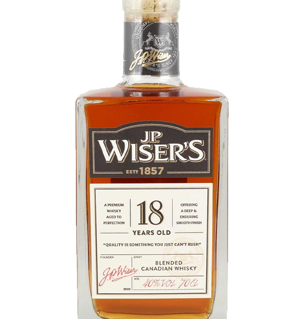 J.P. Wisers 18 Year Old Canadian Whisky 70cl