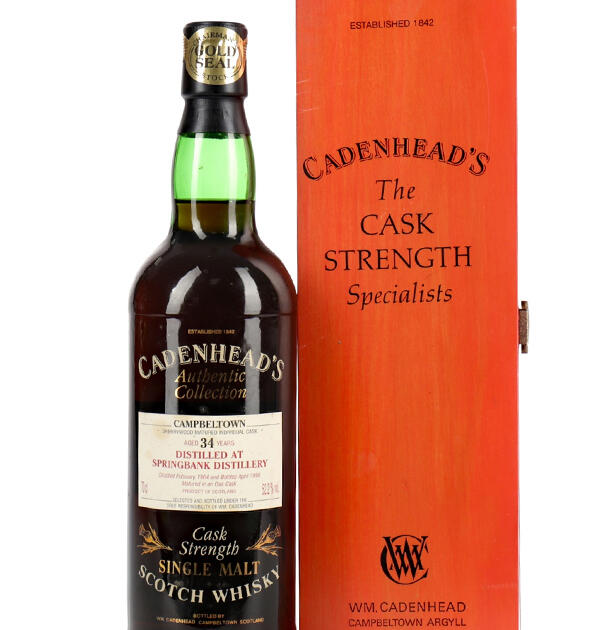 Springbank 1964 Cadenhead’s Authentic Collection 34 Year Old Vintage Bottling Campbeltown Single Malt Scotch Whisky 70cl
