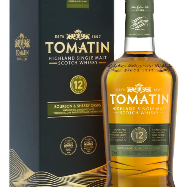 Tomatin 12 Year Old Bourbon & Sherry Casks Highland Single Malt Scotch Whisky 70cl