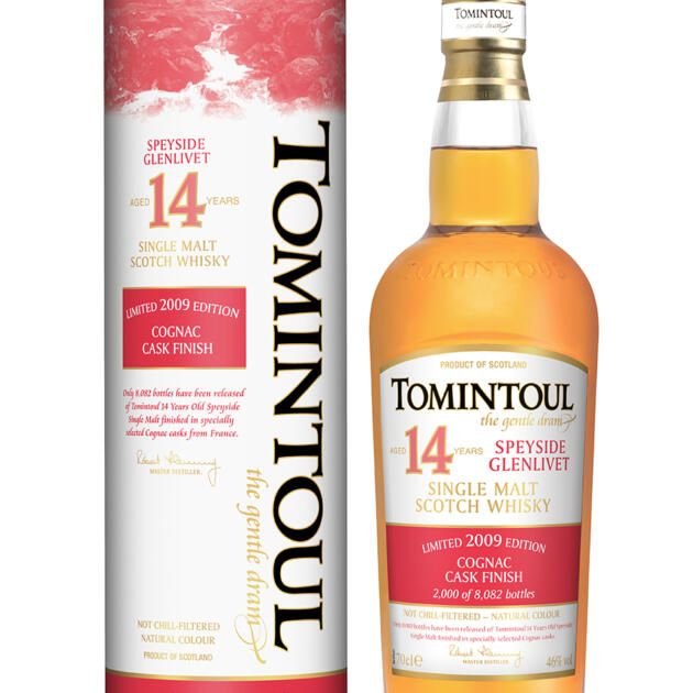 Tomintoul 14 Year Old 2009 Cognac Cask Speyside Single Malt Scotch Whisky 70cl